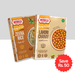 Chanay & Zeera Rice Bundle | Ready to Cook | Just Add Water | MOWASA Foods